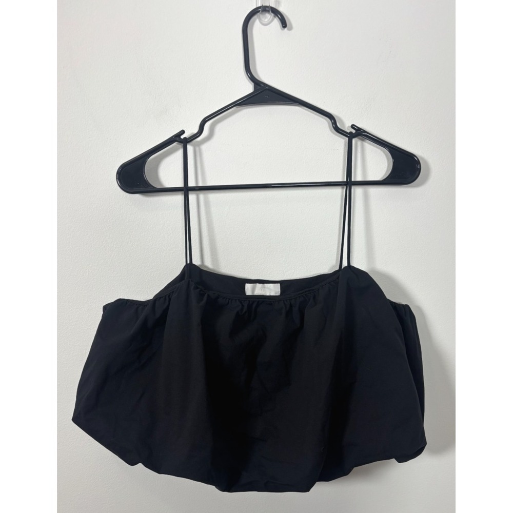 H&M Black Crop Top Size XL Puffy Basic
